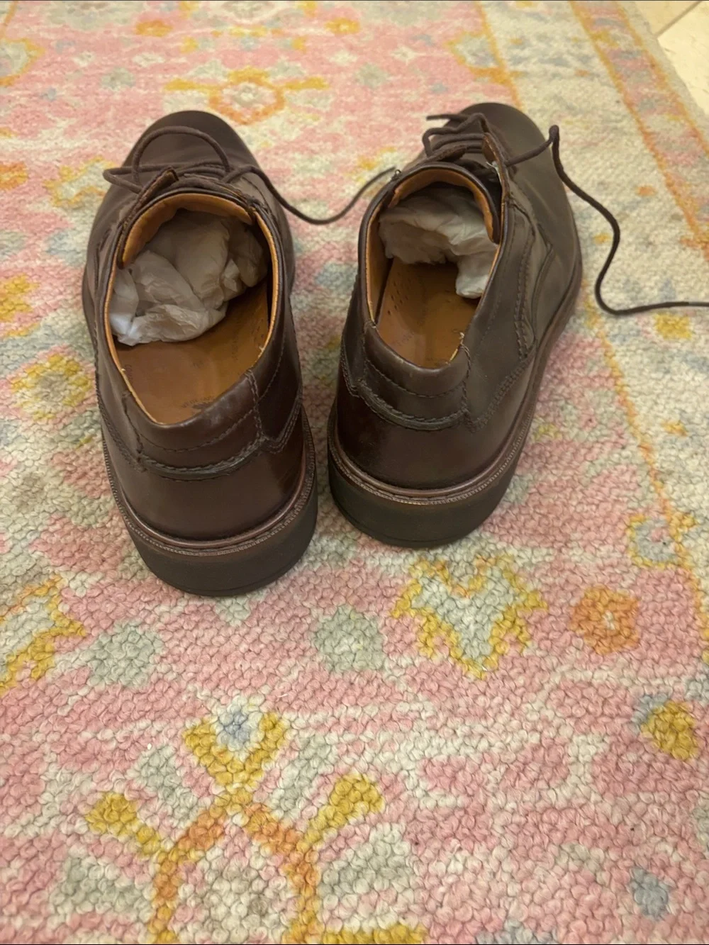 ECCO Men's Dark Brown Leather Derby Lace-Up Shoes